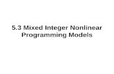5.3 Mixed Integer Nonlinear Programming Models. A Typical MINLP Model.