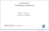 Database Concepts 1. 1 CSE2132 Database Systems Week 1 Lecture Database Concepts.