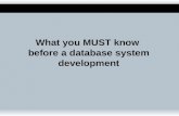 What you MUST know before a database system development.