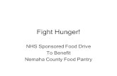 Fight Hunger! NHS Sponsored Food Drive To Benefit Nemaha County Food Pantry.