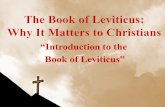 “Introduction to the Book of Leviticus”. “in the grace and knowledge of our Lord and Savior Jesus Christ” Announcements Text.