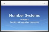 Number Systems Integers Positive & Negative Numbers.