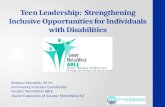 Teen Leadership: Strengthening Inclusive Opportunities for Individuals with Disabilities Rebecca Wanatick, Ed.M., Community Inclusion Coordinator Greater.