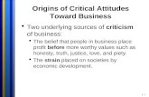 Origins of Critical Attitudes Toward Business