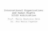 International Organisations and Human Rights ICSID Arbitration Prof. Maria Beatrice Deli Dr. Ana Maria Fagetan.