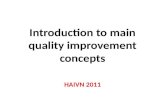 Introduction to main quality improvement concepts HAIVN 2011.