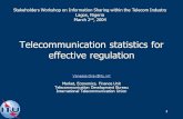 1 Telecommunication statistics for effective regulation Market, Economics, Finance Unit Telecommunication Development Bureau International.
