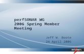 PerfSONAR WG 2006 Spring Member Meeting Jeff W. Boote 24 April 2006.