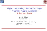 US High Luminosity LHC with Large Piwinski Angle Scheme: A Recent Look C. M. Bhat Fermilab/CERN 1 st HiLumi LHC/LARP Collaboration Meeting November 16-18,