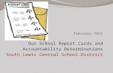 February 2016 Our School Report Cards and Accountability Determinations South Lewis Central School District.