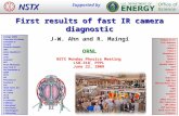 First results of fast IR camera diagnostic J-W. Ahn and R. Maingi ORNL NSTX Monday Physics Meeting LSB-318, PPPL June 22, 2009 NSTX Supported by College.