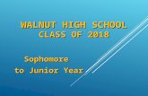 WALNUT HIGH SCHOOL CLASS OF 2018 Sophomore to Junior Year.