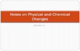 09/09/11 Notes on Physical and Chemical Changes. Making Observations Quantitative Qualitative What is the difference between these terms?