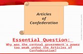 TEKS 8C: Calculate percent composition and empirical and molecular formulas. Articles of Confederation Essential Question: Why was the central government’s.