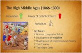 The High Middle Ages (1066-1300) PopulationPower of Catholic Church Agriculture Key Events:  Norman conquest of Britain  Development of feudalism  Development.