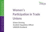 Women’s Participation in Trade Unions Eileen Dinning Scottish Equalities Officer UNISON Scotland.