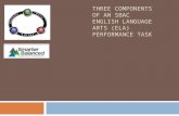 THREE COMPONENTS OF AN SBAC ENGLISH LANGUAGE ARTS (ELA) PERFORMANCE TASK.