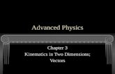 Advanced Physics Chapter 3 Kinematics in Two Dimensions; Vectors.