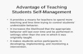 Advantage of Teaching Students Self-Management