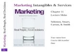 Marketing: Real People, Real Decisions Marketing Intangibles  Services Chapter 11 Lecture Slides Solomon, Stuart, Carson,  Smith Your name here Course.
