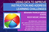 USING DATA TO IMPROVE INSTRUCTION AND ADDRESS LEARNING CHALLENGES BENJAMIN FRANKLIN MIDDLE SCHOOL ROCKY MOUNT, VIRGINIA MRS. BRENDA MUSE, CAMPUS PRINCIPAL.