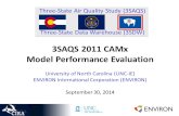 Three-State Air Quality Study (3SAQS) Three-State Data Warehouse (3SDW) 3SAQS 2011 CAMx Model Performance Evaluation University of North Carolina (UNC-IE)