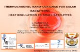 THERMOCHROMIC NANO-COATINGS FOR SOLAR RADIATIONS HEAT REGULATION IN SMALL SATELITTES Energy Postgraduate Conference 2013 L. MATHEVULA iThemba LABS