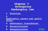 Chapter 7 Enterprise bankruptcy law 1 Overview Overview 2 Bankruptcy causes and application Bankruptcy causes and applicationBankruptcy causes and application.