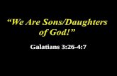 We Are Sons/Daughters of God!