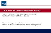 Office of Government-wide Policy GSAs Per Diem Rate Setting Methodology for the Continental United States Travel Management Policy Office of Transportation.
