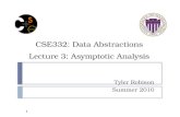 CSE332: Data Abstractions Lecture 3: Asymptotic Analysis Tyler Robison Summer 2010 1.
