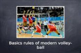 Basics rules of modern volley-ball. 1 A point is scored when the enemy team doesn't control the ball or make a foul.