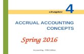 4-1 ACCRUAL ACCOUNTING CONCEPTS 4 Spring 2016 Accounting, Fifth Edition.