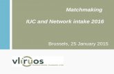 Matchmaking IUC and Network intake 2016 Brussels, 25 January 2015.