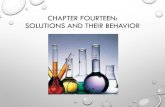 CHAPTER FOURTEEN: SOLUTIONS AND THEIR BEHAVIOR. SOLUTION CONCENTRATION Molarity(M): Moles solute/1L solution Molality (m): Moles solute/1kg solvent Mole.