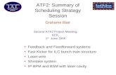 ATF2: Summary of Scheduling Strategy Session Grahame Blair Feedback and Feedforward systems Fast Kicker for ILC bunch train structure Laser-wire Shintake.
