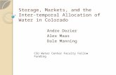 Storage, Markets, and the Inter- temporal Allocation of Water in Colorado Andre Dozier Alex Maas Dale Manning CSU Water Center Faculty Fellow Funding.