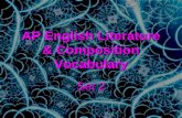 AP English Literature  Composition Vocabulary Set 2