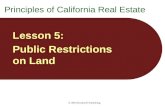 2010 Rockwell Publishing Lesson 5: Public Restrictions on Land Principles of California Real Estate.