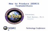 SEDRIS Technology Conference How to Produce SEDRIS Transmittals Presenter: Paul Berner, Ph.D. Consultant.