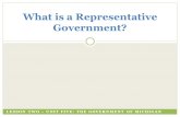 LESSON TWO  UNIT FIVE: THE GOVERNMENT OF MICHIGAN What is a Representative Government?