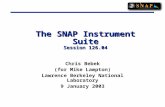 The SNAP Instrument Suite Session 126.04 Chris Bebek (for Mike Lampton) Lawrence Berkeley National Laboratory 9 January 2003.