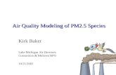 Air Quality Modeling of PM2.5 Species Kirk Baker Lake Michigan Air Directors Consortium  Midwest RPO 10/21/2002.