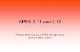APES 2.11 and 2.12 Please take out your FRQ and get your groups filter paper.