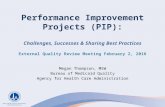 Performance Improvement Projects (PIP): Challenges, Successes  Sharing Best Practices External Quality Review Meeting February 2, 2016 Megan Thompson,
