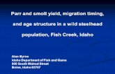 Parr and smolt yield, migration timing, and age structure in a wild steelhead population, Fish Creek, Idaho Alan Byrne Idaho Department of Fish and Game.
