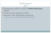 Bellringer Download todays notes: WWI Warfare Notes