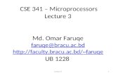 Lecture 3 CSE 341  Microprocessors Lecture 3 Md. Omar Faruqe  UB 1228