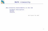 1 MGPA Linearity Mark Raymond (Dec.2004) Non-linearity measurements in the lab hardware description method results.
