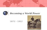 Becoming a World Power 1872 - 1912. The Imperialist Vision Imperialism  economic and political domination of a strong nation over a weaker one Became.